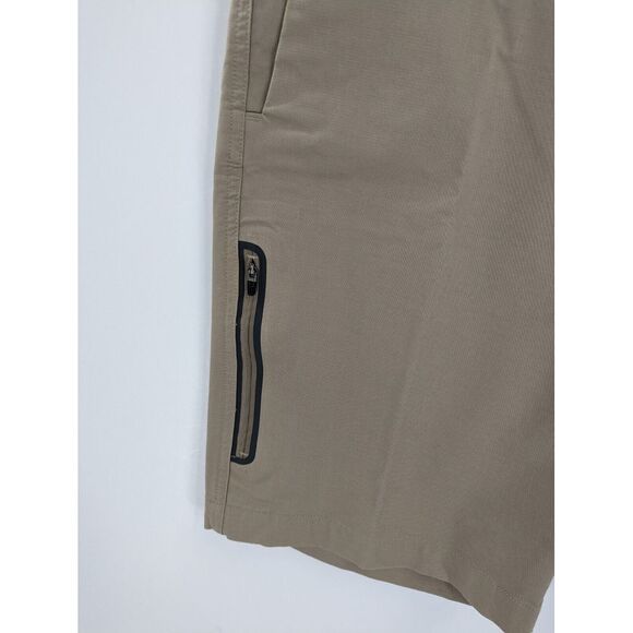 North Face Men's Flat Front Khaki Cargo Zip Pocket Hiking Shorts, Size 34, GREAT - Picture 2 of 11